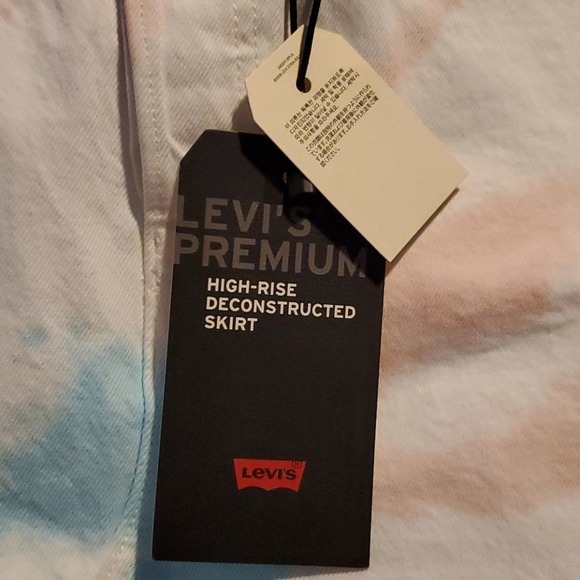 Levi's Womens High-Rise Deconstructed tie dye denim y2k 90s vibes skirt sz 25 28 - Picture 10 of 13